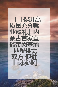 「促进高质量充分就业巡礼」内蒙古首家直播带岗基地 匹配供需双方 促进上岗就业