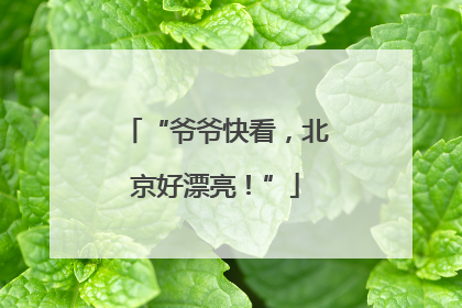 “爷爷快看，北京好漂亮！”