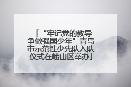 “牢记党的教导 争做强国少年”青岛市示范性少先队入队仪式在崂山区举办