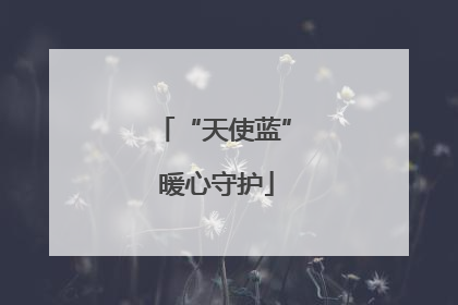 “天使蓝” 暖心守护