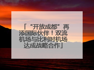 “开放成都”再添国际伙伴！双流机场与比利时机场达成战略合作