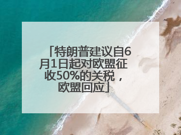 特朗普建议自6月1日起对欧盟征收50%的关税，欧盟回应