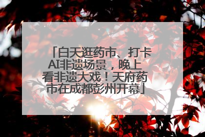 白天逛药市、打卡AI非遗场景，晚上看非遗大戏！天府药市在成都彭州开幕
