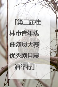 第三届桂林市青年戏曲演员大赛优秀剧目展演举行