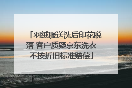 羽绒服送洗后印花脱落 客户质疑京东洗衣不按折旧标准赔偿