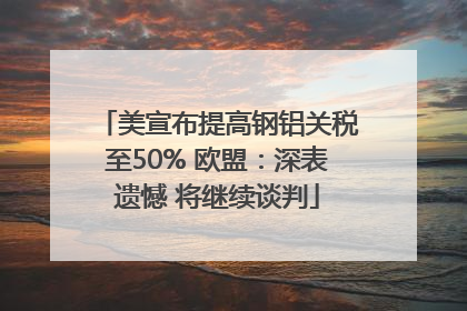 美宣布提高钢铝关税至50% 欧盟：深表遗憾 将继续谈判