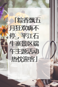 粽香飘五月狂欢嗨不停，平江石牛寨景区端午主题活动热忱迎客
