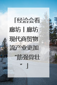 经洽会看廊坊丨廊坊现代商贸物流产业更加“筋强骨壮”
