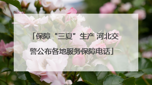 保障“三夏”生产 河北交警公布各地服务保障电话