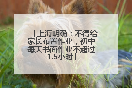 上海明确：不得给家长布置作业，初中每天书面作业不超过1.5小时