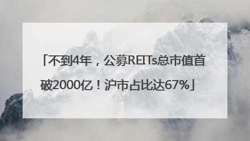不到4年，公募REITs总市值首破2000亿！沪市占比达67%
