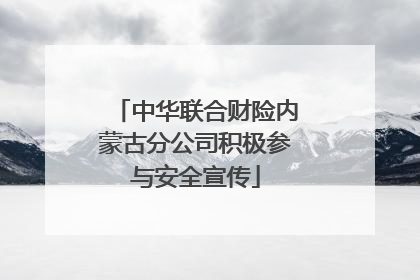 中华联合财险内蒙古分公司积极参与安全宣传
