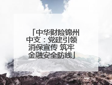 中华财险锦州中支：党建引领消保宣传 筑牢金融安全防线
