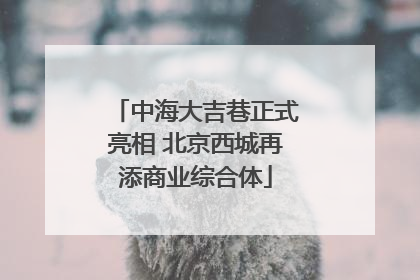 中海大吉巷正式亮相 北京西城再添商业综合体