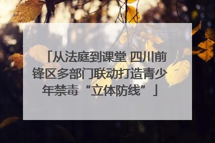 从法庭到课堂 四川前锋区多部门联动打造青少年禁毒“立体防线”