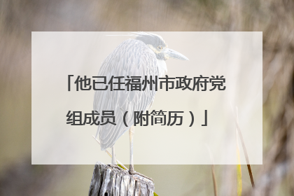 他已任福州市政府党组成员（附简历）