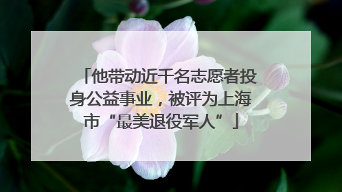 他带动近千名志愿者投身公益事业，被评为上海市“最美退役军人”