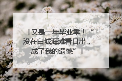 又是一年毕业季！“没在白城海滩看日出，成了我的遗憾”