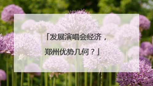 发展演唱会经济，郑州优势几何？