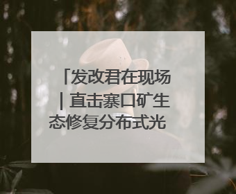 发改君在现场｜直击寨口矿生态修复分布式光伏发电项目