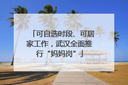 可自选时段、可居家工作，武汉全面推行“妈妈岗”
