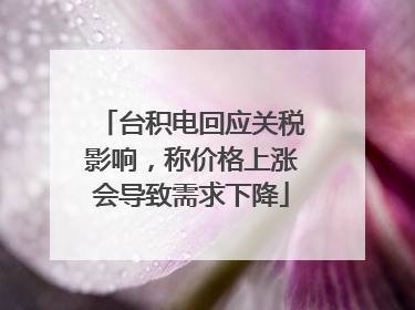 台积电回应关税影响，称价格上涨会导致需求下降