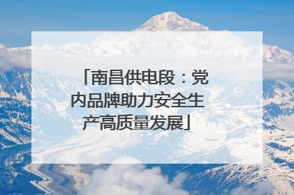南昌供电段：党内品牌助力安全生产高质量发展