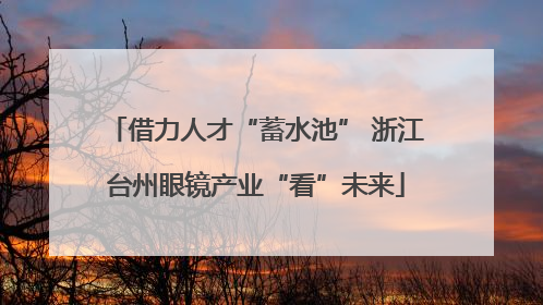 借力人才“蓄水池” 浙江台州眼镜产业“看”未来