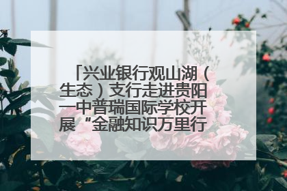 兴业银行观山湖（生态）支行走进贵阳一中普瑞国际学校开展“金融知识万里行”宣传活动