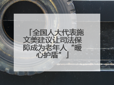全国人大代表施文美建议让司法保障成为老年人“暖心护盾”
