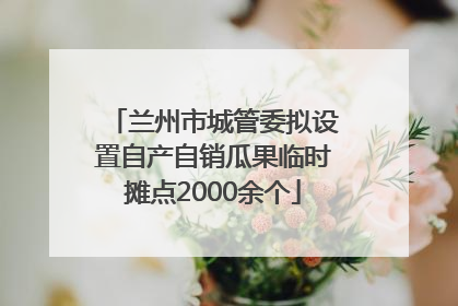 兰州市城管委拟设置自产自销瓜果临时摊点2000余个