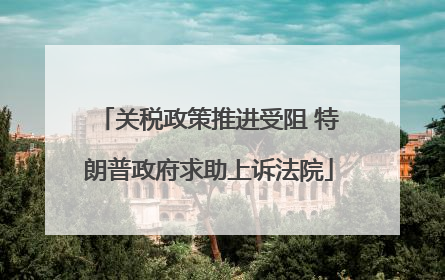 关税政策推进受阻 特朗普政府求助上诉法院