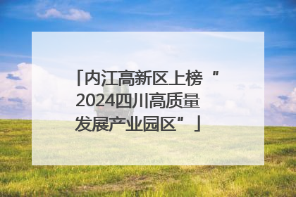 内江高新区上榜“2024四川高质量发展产业园区”