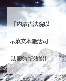 内蒙古法院以示范文本激活司法服务新效能