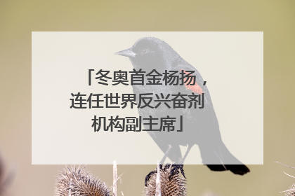 冬奥首金杨扬，连任世界反兴奋剂机构副主席