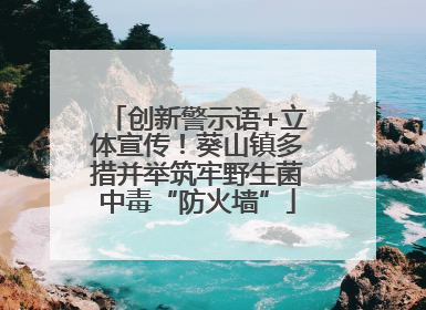创新警示语+立体宣传！葵山镇多措并举筑牢野生菌中毒“防火墙”