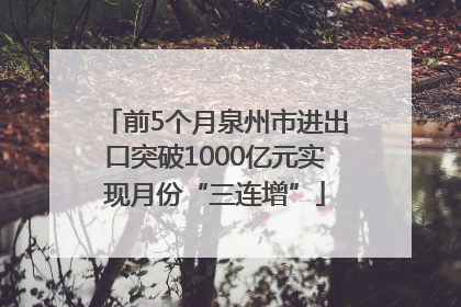 前5个月泉州市进出口突破1000亿元实现月份“三连增”