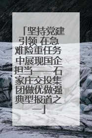 坚持党建引领 在急难险重任务中展现国企担当——石家庄交投集团做优做强典型报道之一