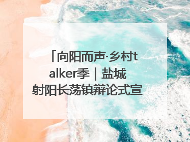 向阳而声·乡村talker季｜盐城射阳长荡镇辩论式宣讲有看头有热度