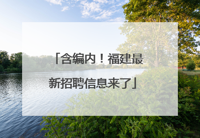 含编内！福建最新招聘信息来了