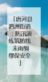 唐河县泗洲街道：防汛演练筑防线 未雨绸缪保安全