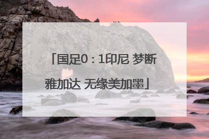 国足0∶1印尼 梦断雅加达 无缘美加墨