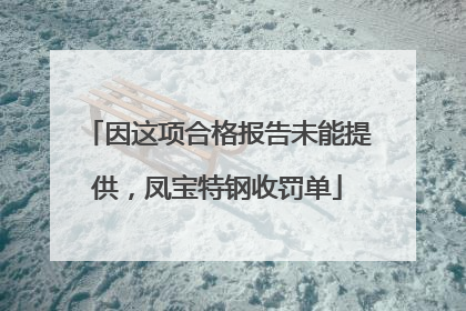 因这项合格报告未能提供，凤宝特钢收罚单