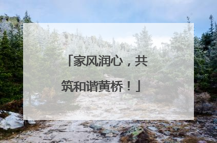 家风润心，共筑和谐黄桥！