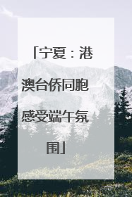 宁夏：港澳台侨同胞感受端午氛围