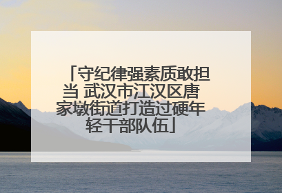 守纪律强素质敢担当 武汉市江汉区唐家墩街道打造过硬年轻干部队伍