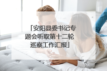 安阳县委书记专题会听取第十二轮巡察工作汇报