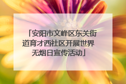安阳市文峰区东关街道育才西社区开展世界无烟日宣传活动
