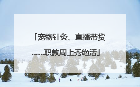 宠物针灸、直播带货……职教周上秀绝活