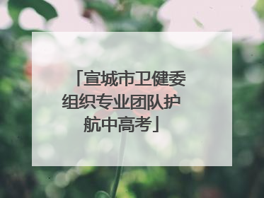 宣城市卫健委组织专业团队护航中高考